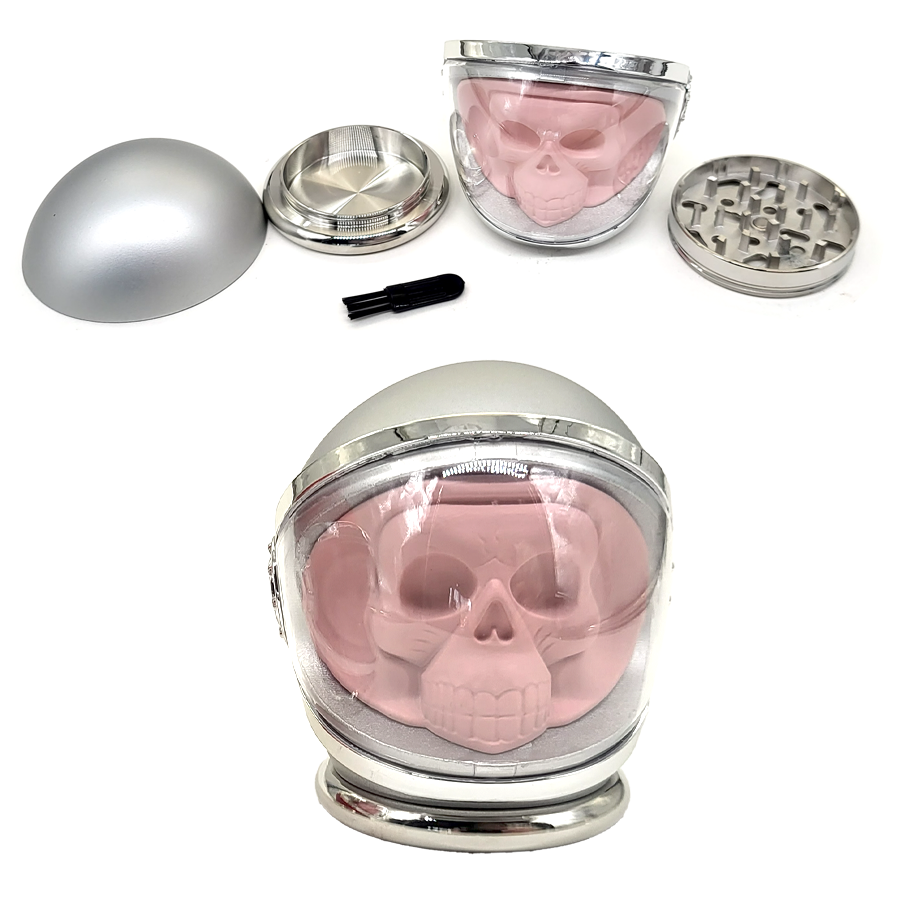 Crushers Skull With Helmet 4 Part Grinder (GR606) | 75mm | Assorted Colors product image